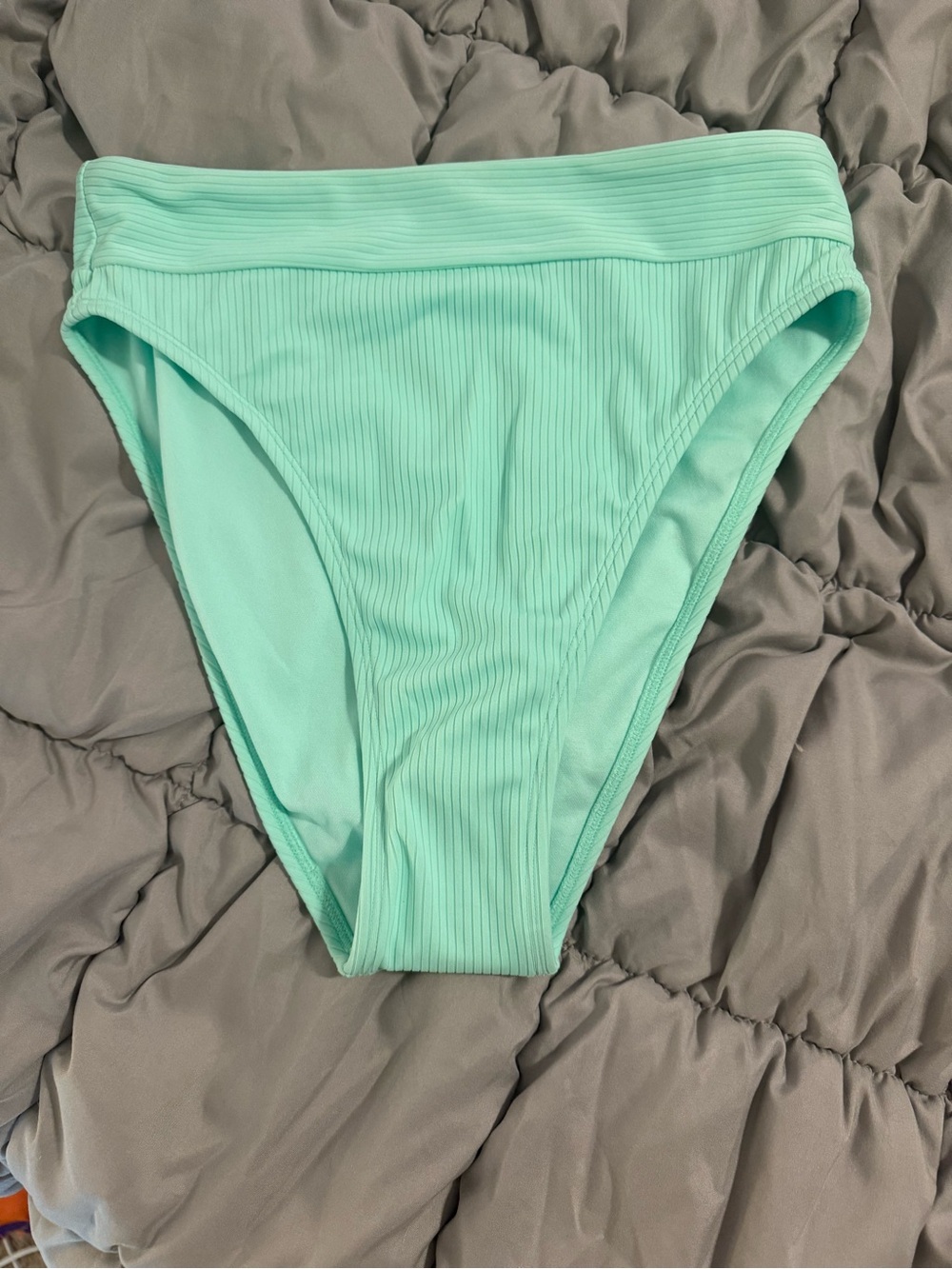 Stoney Clover Lane Ribbed High-Waist Bikini Bottoms in Mint